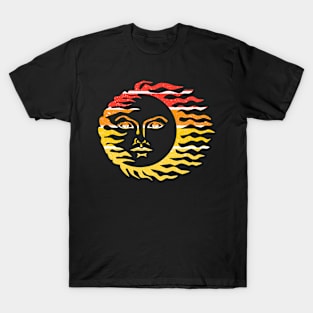 Retro Sun Face Art T-Shirt